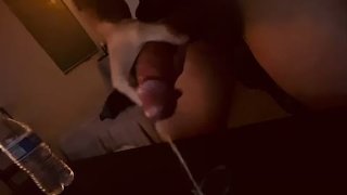 POV Cum on my tits 💦 Using a massage wand to make himself spurt on my big tits while I use my toy! 