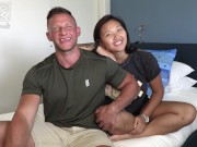 Preview 2 of Ripped DILF Heath Hooks Up With A Thick Asian Teen For His First Porn!