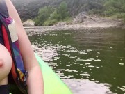Preview 3 of Flashing on a river and pee break