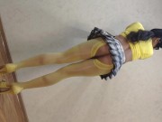 Preview 4 of Sissy Ponyboy in Yellow Pantyhose With Tiny Dick Dancing And Showing Her Super Body