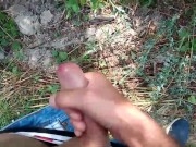 Preview 1 of Sexy cock took POV CUMSHOT and piss OUTDOOR!