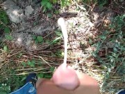 Preview 2 of Sexy cock took POV CUMSHOT and piss OUTDOOR!