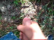 Preview 3 of Sexy cock took POV CUMSHOT and piss OUTDOOR!