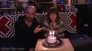 Happy 21st Birthday Lavender Joy, Birthday Girl Gets Steak, Cake, Spanked, and Fucked [Remastered
