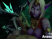 Preview 2 of Miss Fortune & Soraka Blowjob (with sound) 3d animation ASMR hentai League of Legends bj