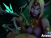 Preview 6 of Miss Fortune & Soraka Blowjob (with sound) 3d animation ASMR hentai League of Legends bj