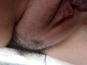 Preview 1 of Big pussy lips fingering very close up!