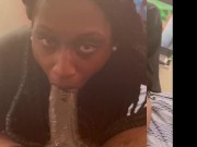 Preview 4 of Choking on stunt cock till she throws up then gets cum all over her face