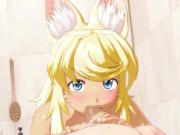 Preview 3 of Sweet furry girl welcomes you home with a blowjob ready to fuck [Wolf Girl With You] / Hentai game