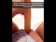 Preview 4 of Fucking myself with moms HUGE dildo while sexting my stepbro on Snapchat PART 1