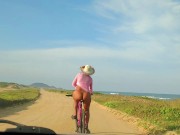 Preview 4 of RIDING A BIKE WITHOUT PANTIES ALMOST NAKED