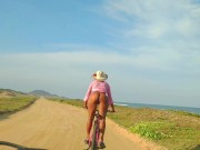 Preview 5 of RIDING A BIKE WITHOUT PANTIES ALMOST NAKED