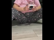 Preview 1 of Milf peeing her self when playing on computer