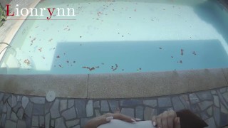 Squirting by the pool with bunny toy, Lionrynn