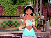 Preview 1 of 3D/Anime/Hentai, Aladdin: Princess Jasmine takes a Big dick in her ass and pussy !! (POV)