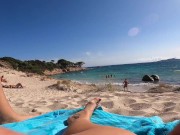 Preview 2 of MY GIRLFRIEND FINGERS AT THE PUBLIC BEACH FOR THE FIRST TIME