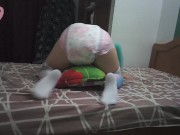 Preview 4 of Diapered Trans Girl Mindlessly Humping a Pillow