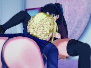 Preview 2 of Saber licks pussy then scissors with Rin Tohsaka - Fate Grand Order Hentai.