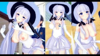 [Hentai Game Koikatsu! ]Have sex with Big tits Azur Lane Illustrious.3DCG Erotic Anime Video.