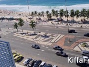 Preview 1 of Goddess Kiffa - Copacabana Beach Public Foot worship and Footjob - FOOT WORSHIP - FOOTJOB