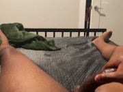 Preview 2 of Stepsister Catches on Stepbrother Stroking Black Dick in Her Bed and Helps Him.