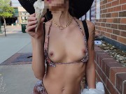 Preview 2 of Getting messy with my ice cream on a public street