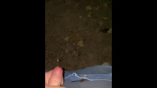 Deep in the Forest wanking my hard cock with big cumshot 