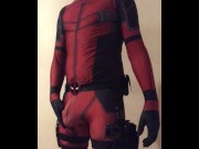 Preview 5 of in DEADPOOL costume with NO UNDERWEAR ON and that BIG PACKAGE