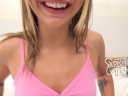 Preview 3 of This SUPER cute blonde teen deep throat a big dick