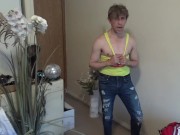Preview 1 of Frat Dude works 84 hours That Week in Construction then Gives Stripper Show 2 Crowd!