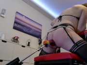 Preview 6 of Anal pounding from Spocks cock dildo on the fucking machine