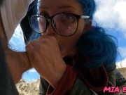 Preview 6 of blue-haired cutie with a butt plug, loves to have sex and suck dick near the river