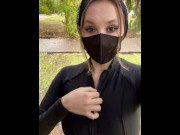 Preview 2 of stranger caught me flashing tits in the public park
