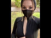 Preview 3 of stranger caught me flashing tits in the public park