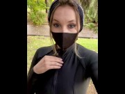 Preview 6 of stranger caught me flashing tits in the public park