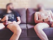 Preview 6 of Two Guys Jerking Off Together Big Dick and Moans With Pleasure Cum