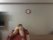 Preview 4 of Legit Blonde Masseuse Giving in to Huge Asian Cock 1st appointment pt1