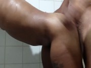 Preview 1 of Thot in Texas - Bareback Fucking Caramel Skin Curvy MILF in Shower