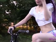 Preview 5 of Skyla Pink skinny milf sexy bike ride ass eating my shorts
