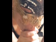Preview 6 of Masked Masterpiece: Button's Glamorous, 4k Closeup Blowjob, cumshot at 15:20