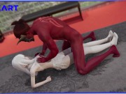 Preview 1 of (3D HENTAI) A demon in a golden mask fucks a blonde in white stockings hard