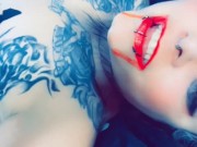 Preview 1 of Spooky goth bitch, fuck up my make up!