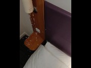 Preview 4 of Hard cock walking round my room pissing all over curtains, floor, furniture. Big cumshot at the end