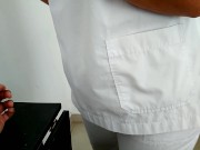 Preview 1 of Big ass nurse helped me with semen sample (cum twice)