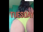 Preview 1 of HUGE LATINA NATURAL BOOTY *** WARNING big juicy azz on deck