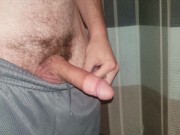 Preview 1 of Hard penis pissing close up