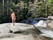Preview 2 of Hot guy getting naked by waterfall