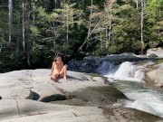 Preview 4 of Hot guy getting naked by waterfall