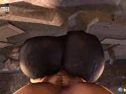 Preview 1 of Venom Girl Stuck in the Wall (with sound) 3d animation hentai anime anal pussy fuck sfm blender