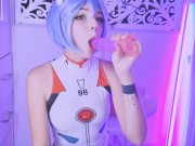 Preview 4 of Rei Ayanami plays with a huge dildo II EVANGELION